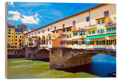 Holzbild Ponte Vecchio, Florenz