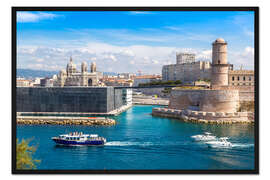 Gerahmter Kunstdruck Alter Hafen von Marseille