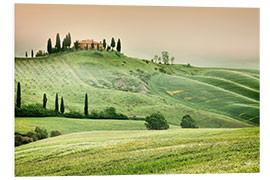 Foam board print Tuscany mist landscape