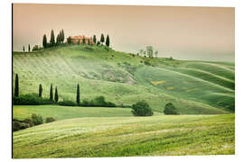 Magnettafel Toskanische Landschaft im Nebel
