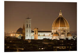 Foam board print Cathedral of Florence at night