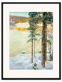 Gerahmter Kunstdruck Zugefrorender See, Ruovesi - Akseli Gallen-Kallela
