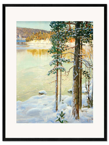 Kunsttryk i ramme Frozen lake, Ruovesi
