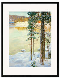 Plakat artystyczny premium w ramie Frozen lake, Ruovesi