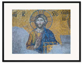 Gerahmter Kunstdruck Jesus Christus Mosaik