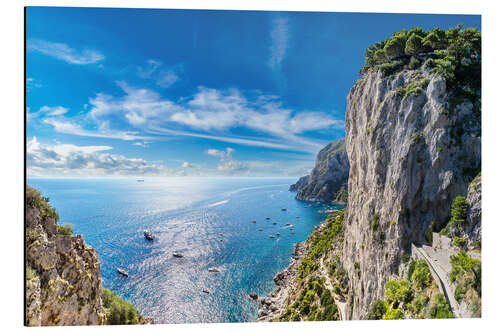 Aluminium print Cliff on Capri island