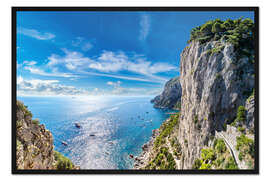 Gerahmter Kunstdruck Klippe auf Capri