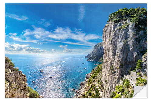 Självhäftande poster Cliff on Capri island