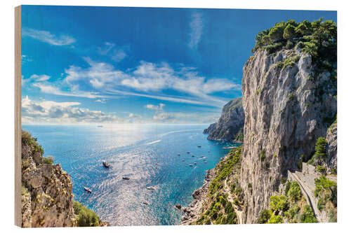 Hout print Cliff on Capri island