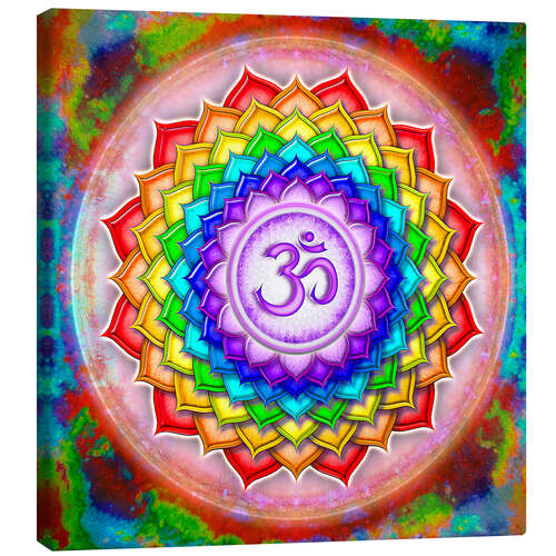 Tableau sur toile Chakra Sahasrara série V - couleurs arc-en-ciel