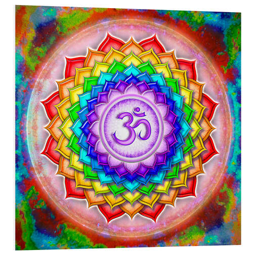 Foam board print The Crown Chakra Series V - rainbow colors