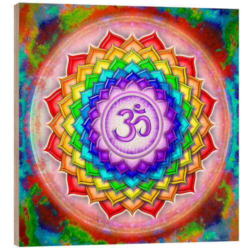 Wood print The Crown Chakra Series V - rainbow colors