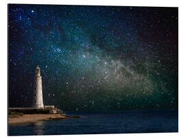 Aluminium print Lighthouse in starlight