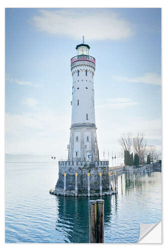 Selvklæbende plakat beautiful lighthouse at Lindau