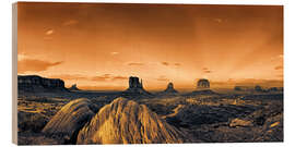 Holzbild Leuchtendes Monument  Valley