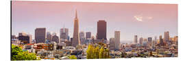 Aluminium print San Francisco Skyline Red