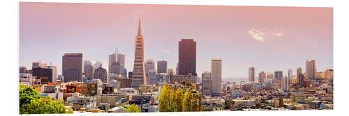 Foam board print San Francisco Skyline Red