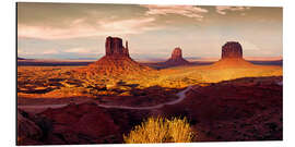 Aluminium print Monument Valley Gold