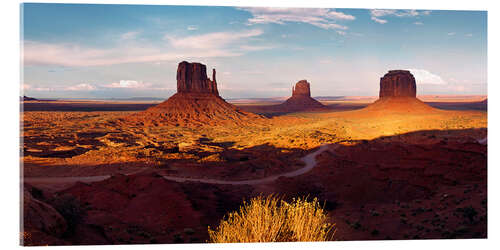 Tableau en verre acrylique Monument Valley light