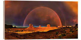 Wood print Monument Valley Rainbow