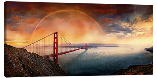 Canvas print Frisco Golden Gate Rainbow