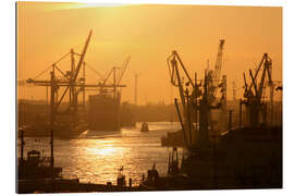 Galleriataulu Morning light in the Hamburg harbor