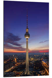 Tableau en aluminium Berliner Fernsehturm la nuit