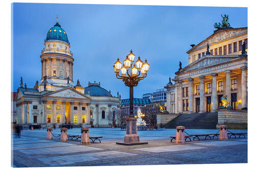 Acrylic print Gendarmenmarkt square with street lamp