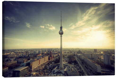 Leinwandbild Berlin Panorama in Vintage