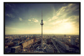 Gerahmter Kunstdruck Berlin Panorama in Vintage