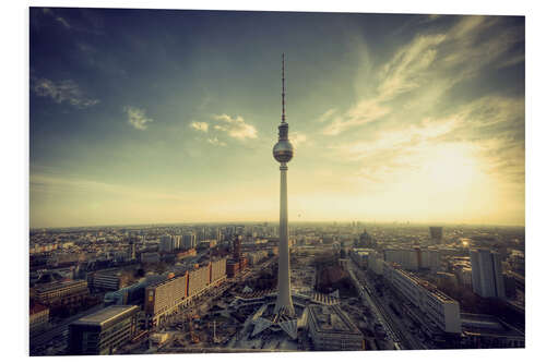 Foam board print Berlin Panorama in Vintage