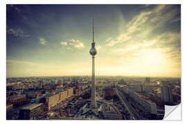 Naklejka na ścianę Berlin Panorama in Vintage