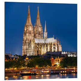 Alubild Nachtansicht vom Kölner Dom