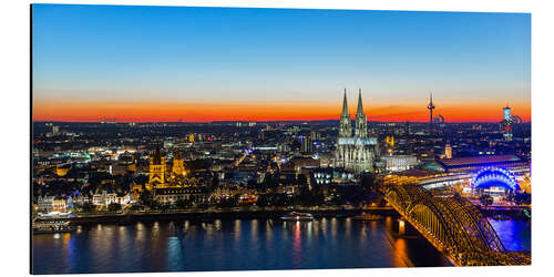 Alumiinitaulu Colorful Cologne skyline at night