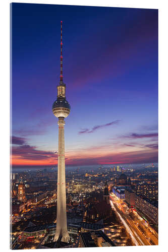 Acrylglasbild Berliner Fernsehturm in der Nacht