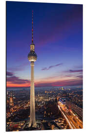 Tableau en aluminium Berliner Fernsehturm la nuit