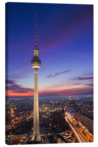 Canvas print Berlin TV Tower at night