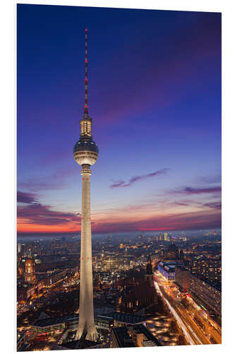 Hartschaumbild Berliner Fernsehturm in der Nacht