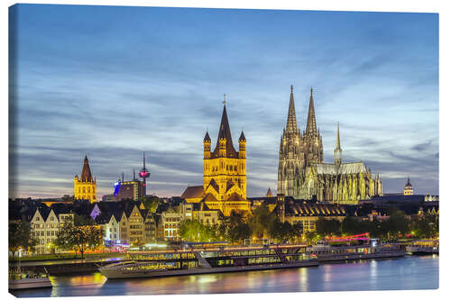 Canvas print Overlooking the historic center of Cologne