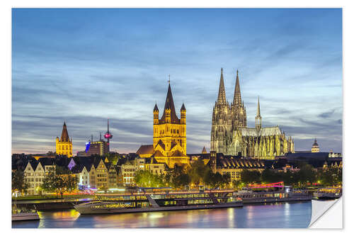 Sticker mural Vue sur le centre historique de Cologne