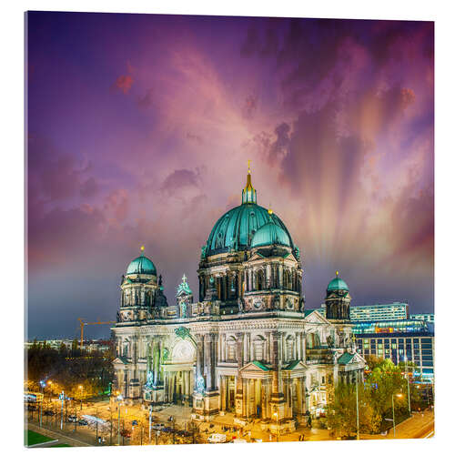 Acrylglasbild Berliner Dom - Deutscher Dom bei Sonnenuntergang