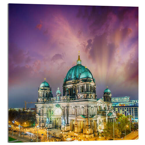 Tableau en plexi-alu Cathédrale de Berlin au coucher du soleil