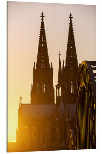 Obraz na aluminium Sunset behind the Cologne Cathedral