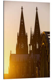 Quadro em alumínio Sunset behind the Cologne Cathedral