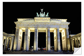 Selvklebende plakat Brandenburg Gate in Berlin by night