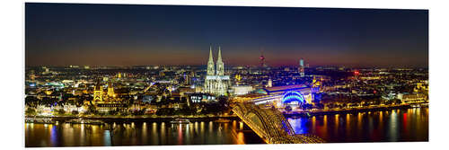 Tableau en PVC Vue panoramique de Cologne la nuit