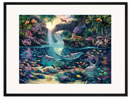 Gerahmter Kunstdruck Dschungelparadies