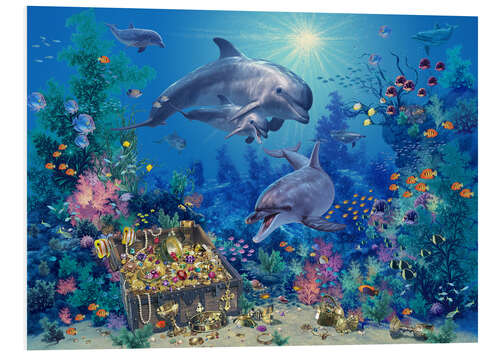 Foam board print Dolphin Family