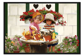 Gerahmter Kunstdruck Kleine Gärtner