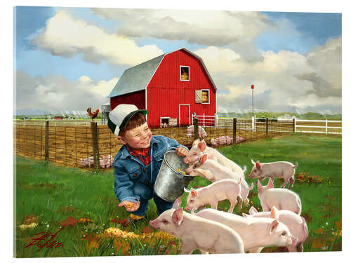 Stampa su vetro acrilico Piglet Roundup